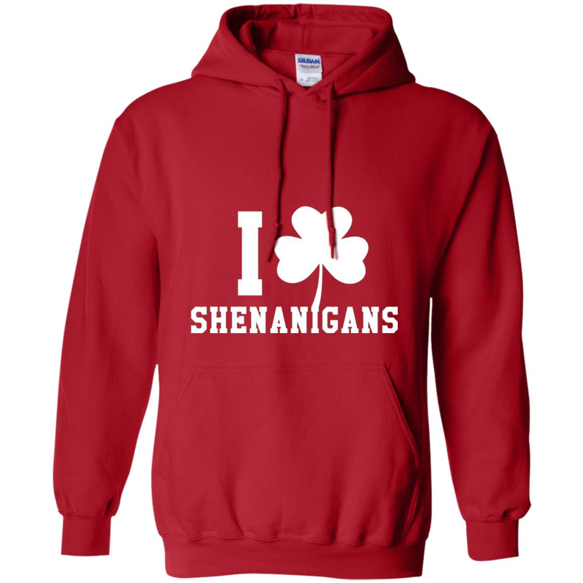 I Love Shenanigans Shamrock Saint Patrick_s Day T-shirt Red