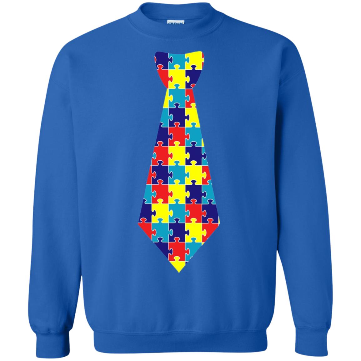 Autism Awareness T-shirt Puzzle Neck Tie 2018 Royal