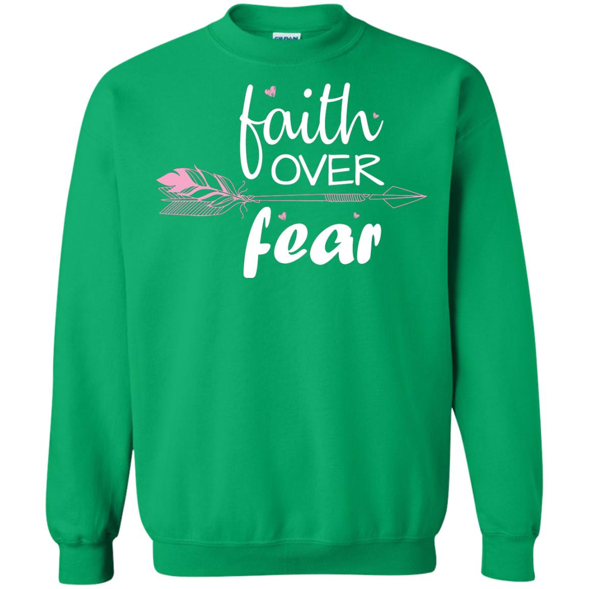 Faith Over Fear Arrow Christian Shirt Irish Green