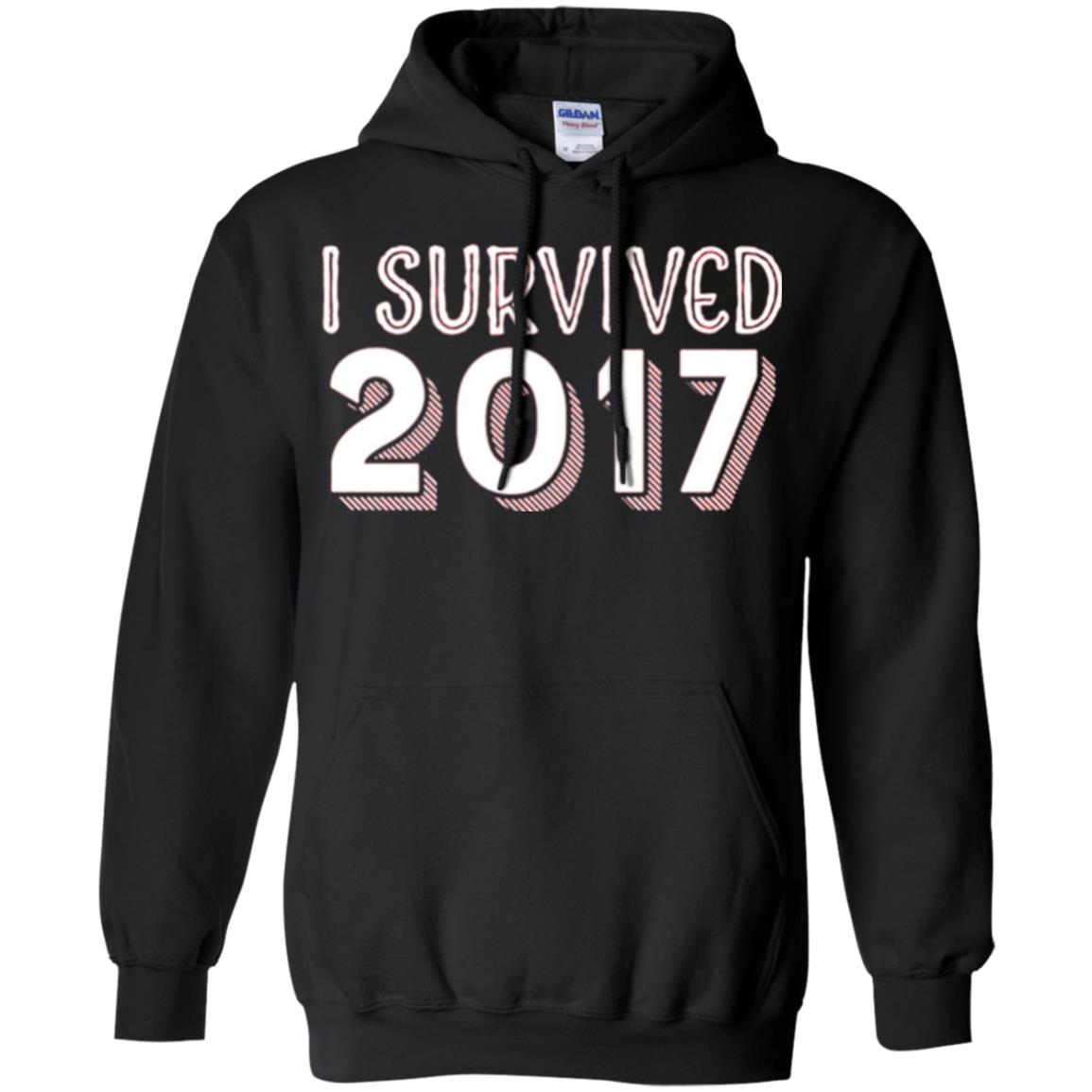 New Year_s T-shirt I Survived 2017 Black