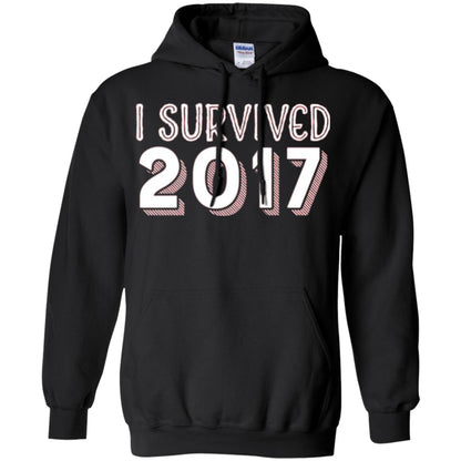 New Year_s T-shirt I Survived 2017 Black