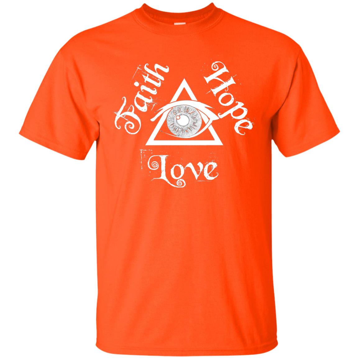 Faith Hope Love Eye Of Providence Esoteric Shirt Orange