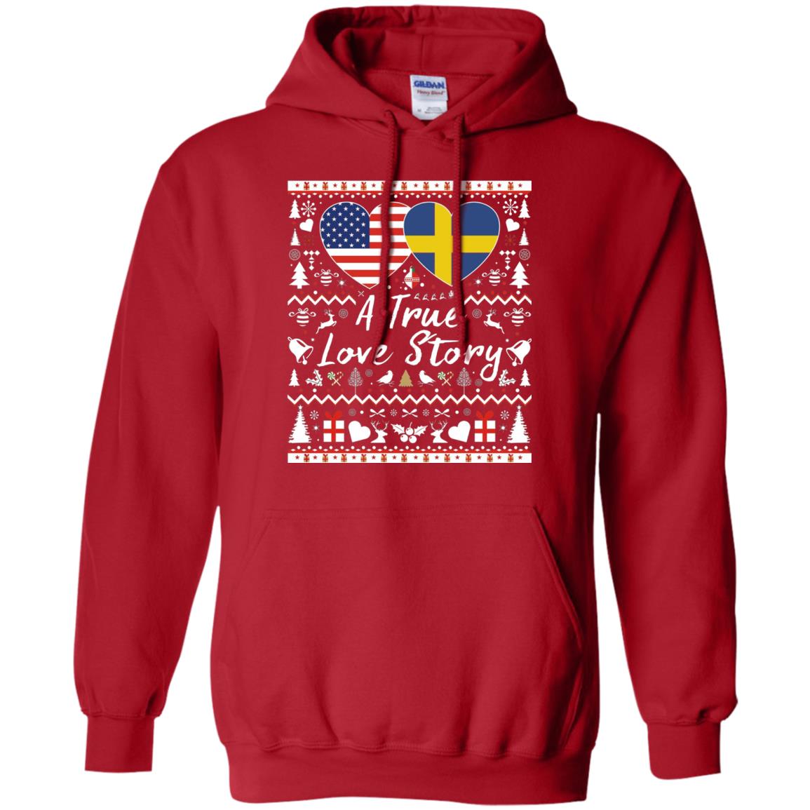 Christmas T-shirt American Swedish A True Love Story Red