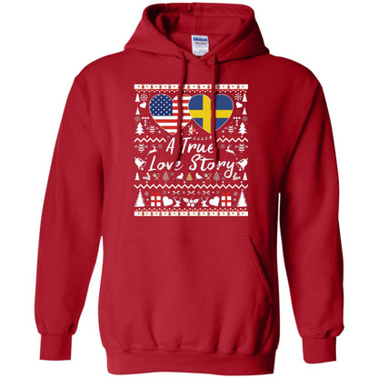 Christmas T-shirt American Swedish A True Love Story Red
