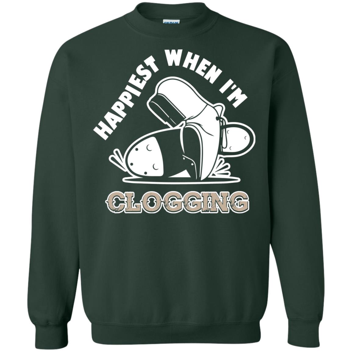 Clogger T-shirt Happiest When I'm Clogging Forest Green