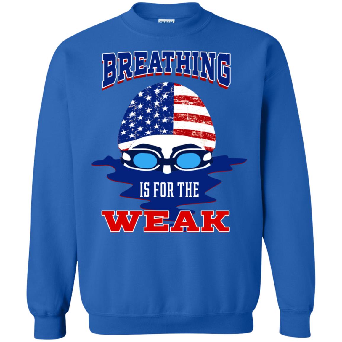 Breathing Is For The Weak Swimmer Gift Shirt Royal