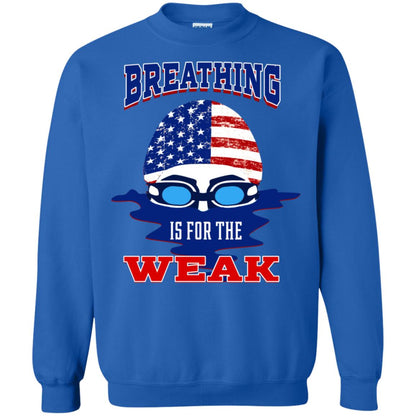 Breathing Is For The Weak Swimmer Gift Shirt Royal