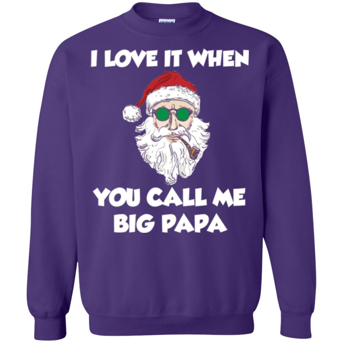 Christmas T-shirt I Love It When You Call Me Big Papa Purple