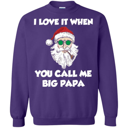 Christmas T-shirt I Love It When You Call Me Big Papa Purple
