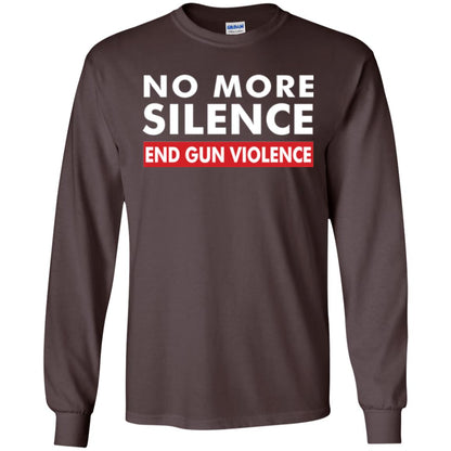 No More Silence End Gun Violence Anti-gun T-shirt Dark Chocolate