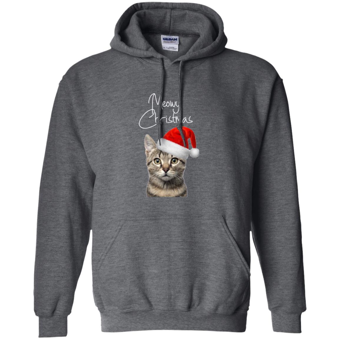 Cat Lovers T-shirt Merry Christmas Dark Heather