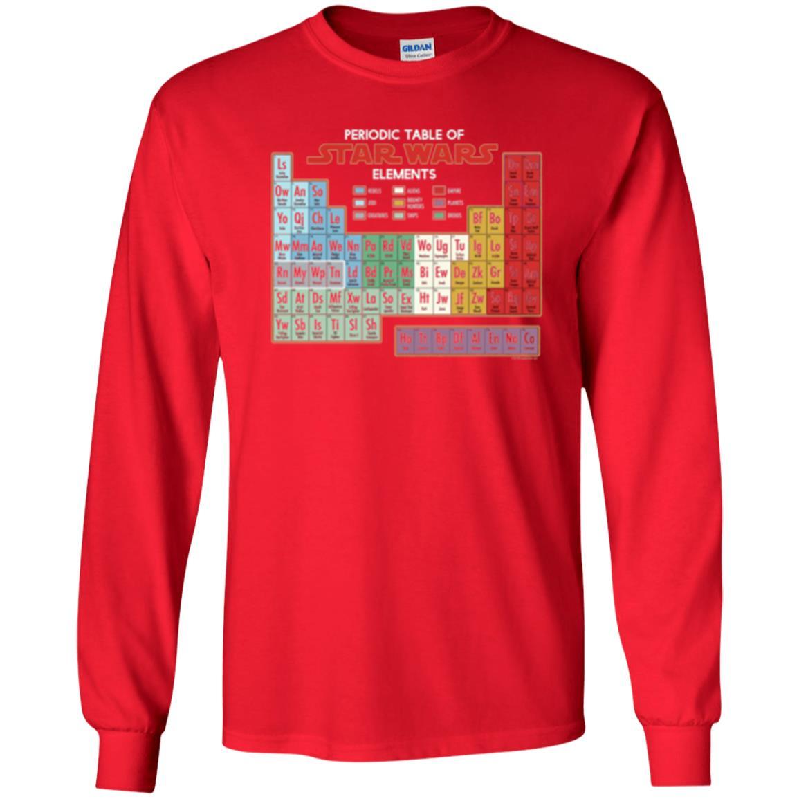 Film T-shirt Star Wars Periodic Table Of Elements Graphic Red
