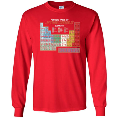 Film T-shirt Star Wars Periodic Table Of Elements Graphic Red