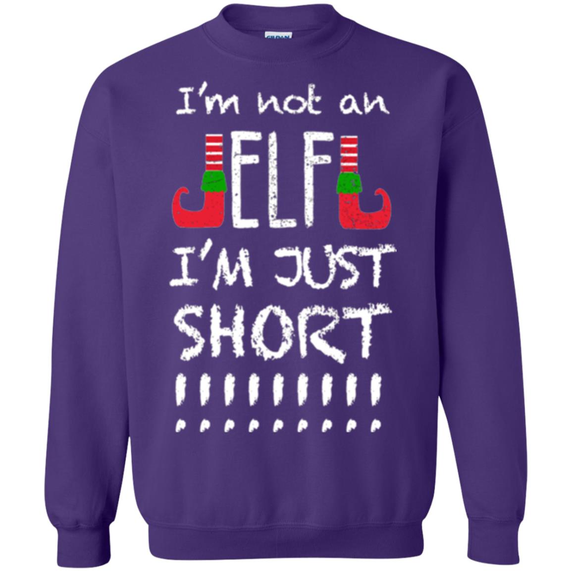Christmas T-shirt I_m Not An Elf I_m Just Short Purple