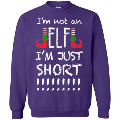 Christmas T-shirt I_m Not An Elf I_m Just Short Purple