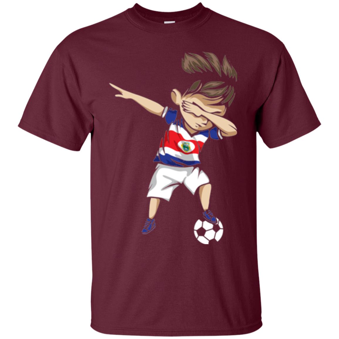 Dabbing Soccer Boy Costa Rica Jersey Football Shirt Maroon