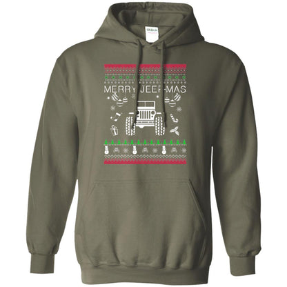 Christmas T-shirt Mery Jeep-mas Jeep Ugly Military Green