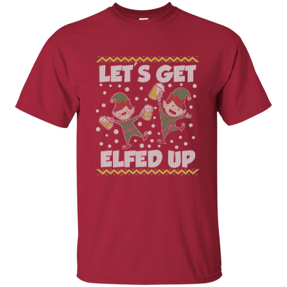 Christmas T-shirt Let_s Get Elfed Up Cardinal