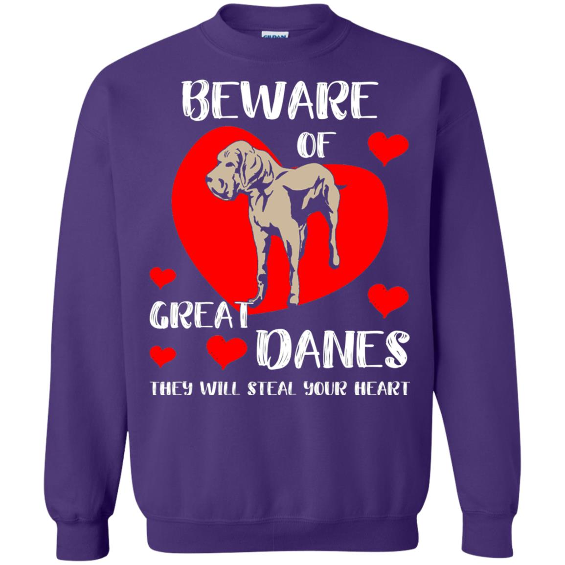 Beware Of Great Danes They Will Steal Your Heart Cute Shirt Purple