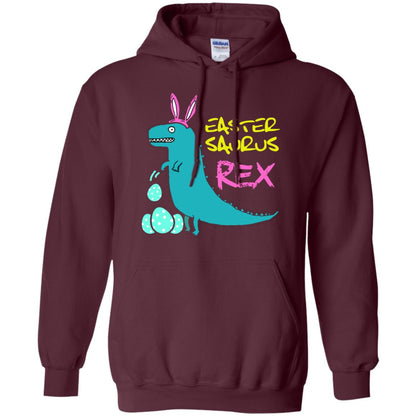 Easter Saurus Trex Bunny Dinosaur T-shirt Maroon