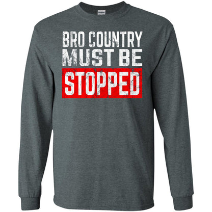 Bro Country Must Be Stopped Traditional Outlaw Country Shirt Dark Heather