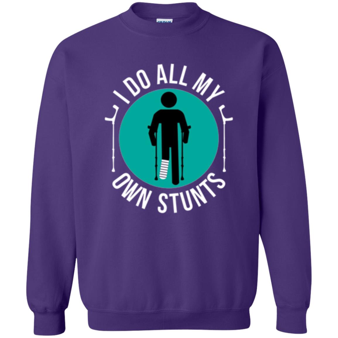 Broken Leg T-shirt I Do All My Own Stunts T-shirt Purple