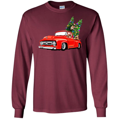 Christmas Tree And Sloths On Car X-mas Gift Shirt Maroon