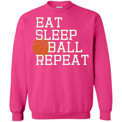 Basketball T-shirt Eat Sleep Basketball Repeat Heliconia