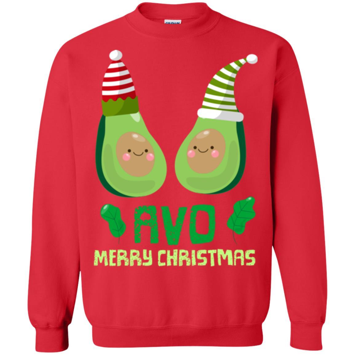 Avocado Merry Christmas T-shirt Red