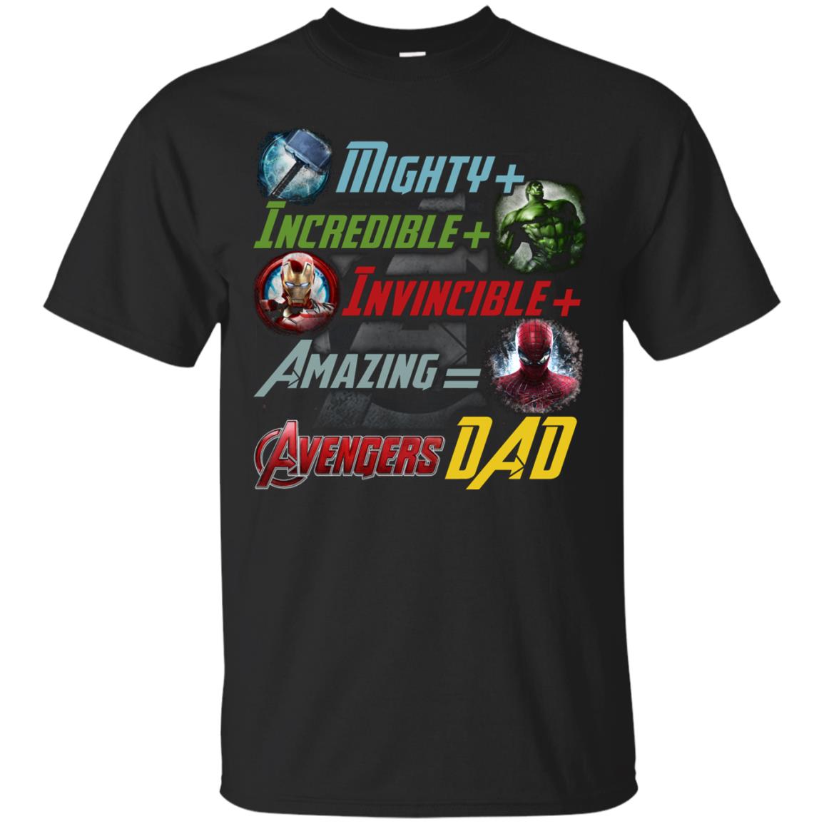 Mighty Incredible Invincible Amazing Dad Movie Fan T-shirt Black