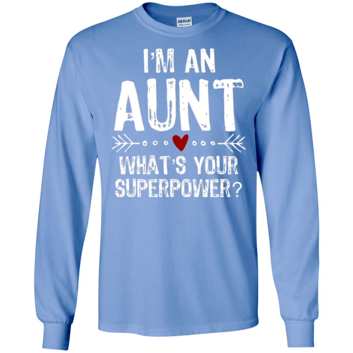 Aunt T-shirt I_m An Aunt What_s Your Superpower Carolina Blue