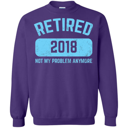 Funny Retirement Party Shirt Not My Problem Anymore 2018 Purple