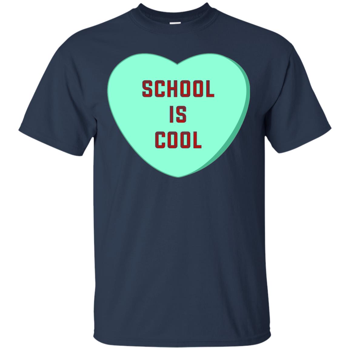School Is Cool Teacher Valentine_s Day T-shirt Navy