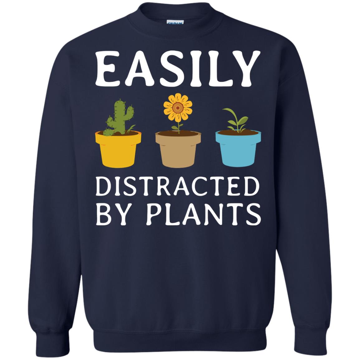 Easily Distracted By Plants Gardener Shirt Navy