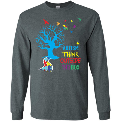 Autism Awareness T-shirt Autism Think Outside Dark Heather