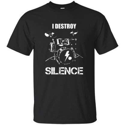 Drummer T-shirt I Destroy Silence Black