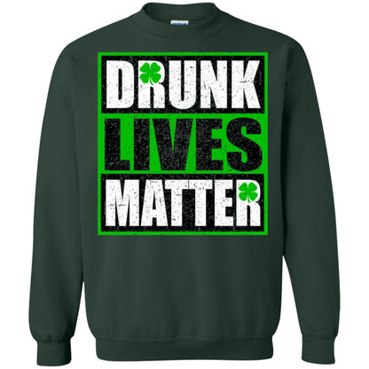 Vintage Drunk Lives Matter Saint Patrick_s Day T-shirt Forest Green