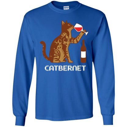 Cat Lovers T-shirt Catbernet Cat Wine Royal