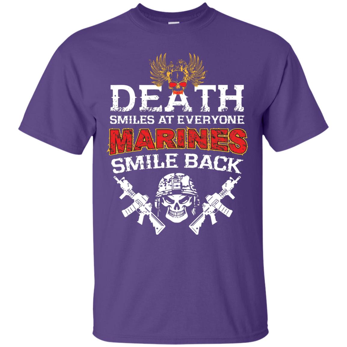 Death Smiles At Everyone Marines Smile Back Shirt Purple