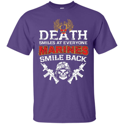 Death Smiles At Everyone Marines Smile Back Shirt Purple