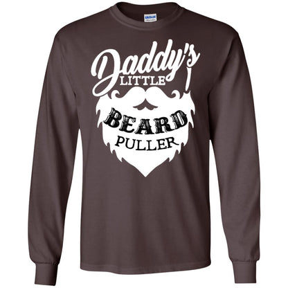 Daddy's Little Beard Puller Kid Shirt Dark Chocolate