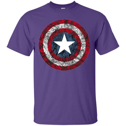 Film T-shirt Captain America Avengers Shield Comic Graphic Purple
