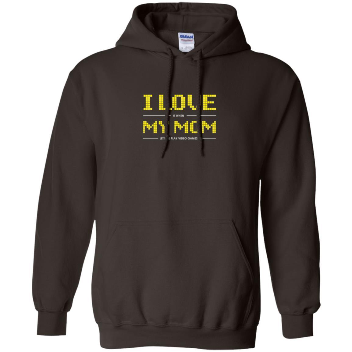 Family T-shirt I Love My Mom Let's Me Play Video Games Dark Chocolate
