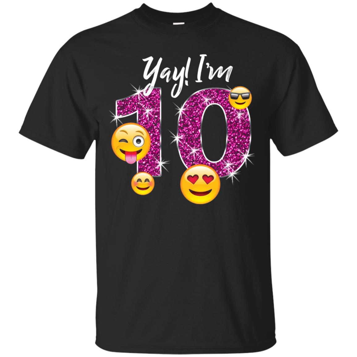 Funny Emoji Birthday 10th Birthday T-shirt Black