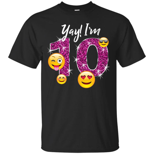 Funny Emoji Birthday 10th Birthday T-shirt Black