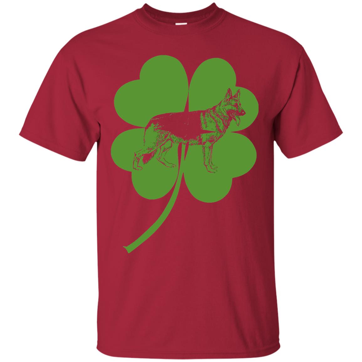 German Shepherd Shamrock St. Patrick_s Day T-shirt Cardinal