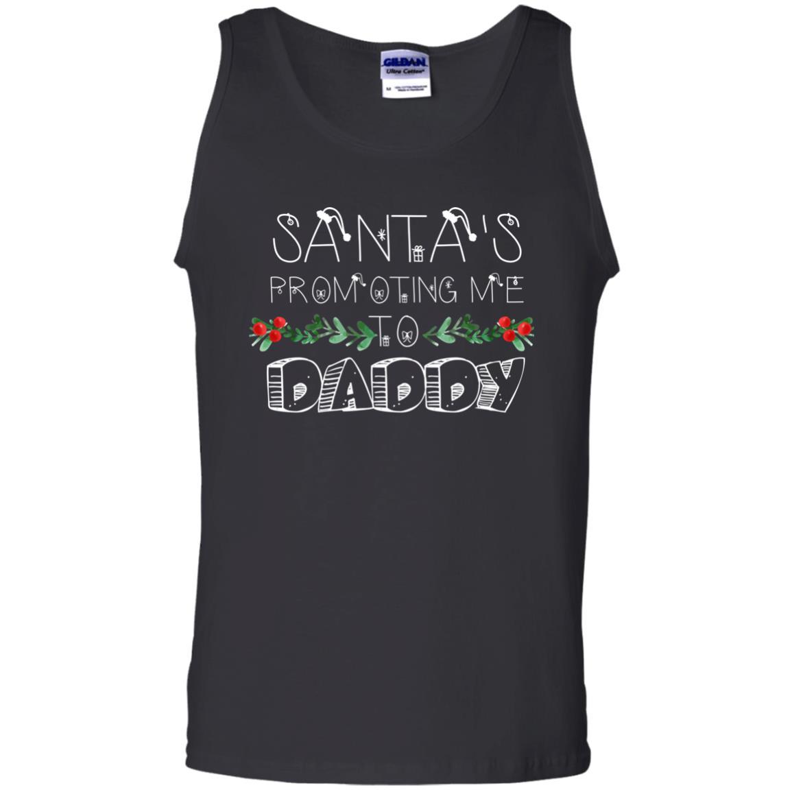 Family Christmas T-shirt Santa's Promoting Me To Daddy Black