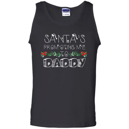 Family Christmas T-shirt Santa's Promoting Me To Daddy Black
