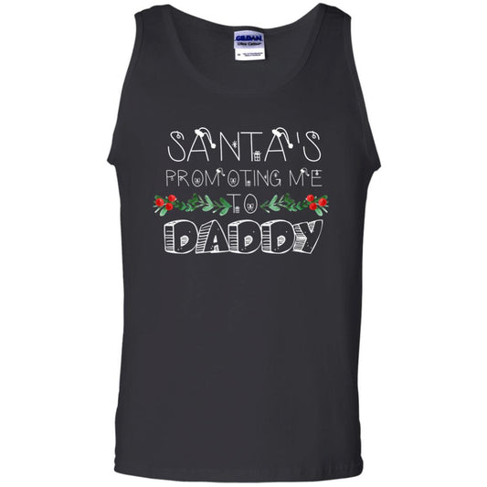 Family Christmas T-shirt Santa's Promoting Me To Daddy Black