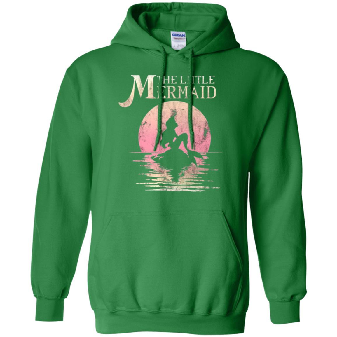 Cartoon T-shirt The Little Mermaid Ariel Rock Moon Silhouette Irish Green